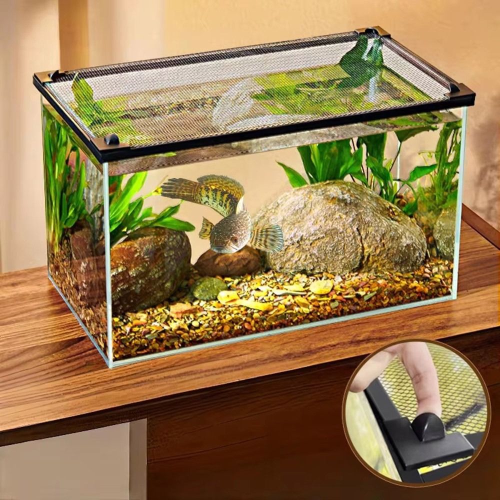 Aquarium Fish Net - Stevige magnetische aquariumdekselafdekking DIY eenvoudige installatie