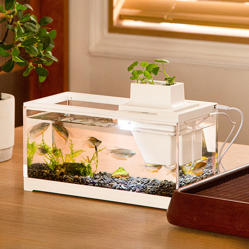 Aquarium Fish In Bowl - Aquariumsets met waterpomp, verwarmingsmat, verlichting, hoge