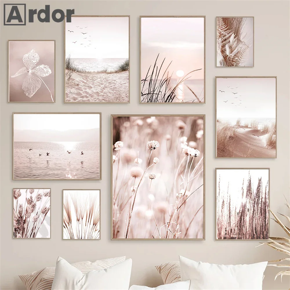 Live Plant Fertilizer - Beige roze landschap posters planten gras