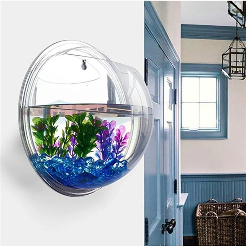 Aquarium Fish In Bowl - Transparant acryl opknoping muur aquarium, Plant