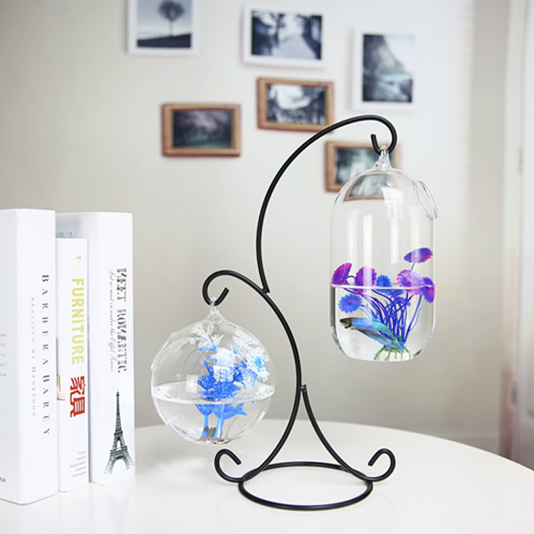 Aquarium Fish In Bowl - Creatieve Dubbeldeks Opgeschort Transparante Opknoping Glazen