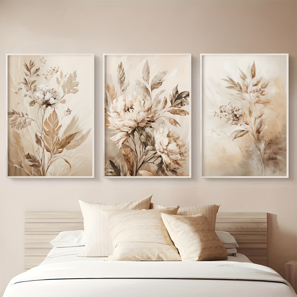 Live Plant Fertilizer - 3 frameloze moderne prachtige bloemen canvas