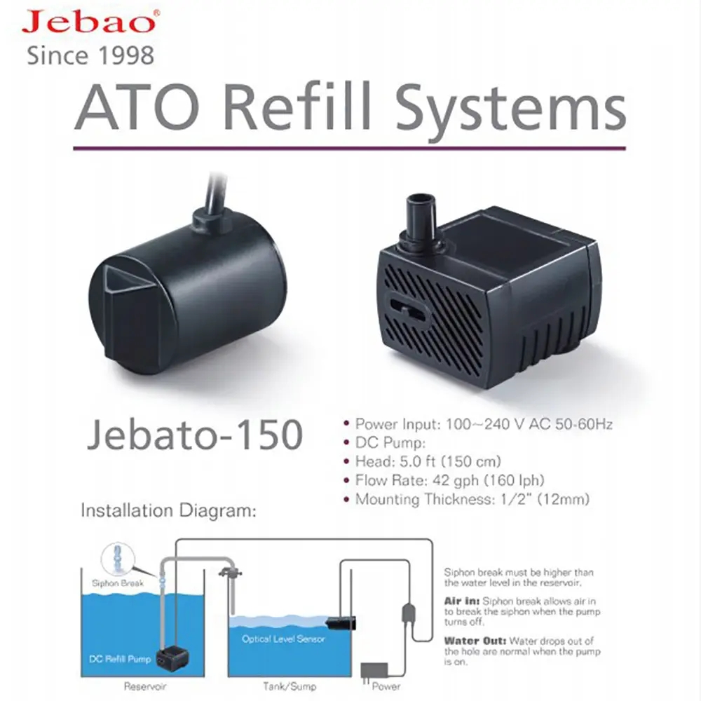 Jebato-150 ATO Smart Refill Sy - Aquarium Auto Top Off recensie en prijs